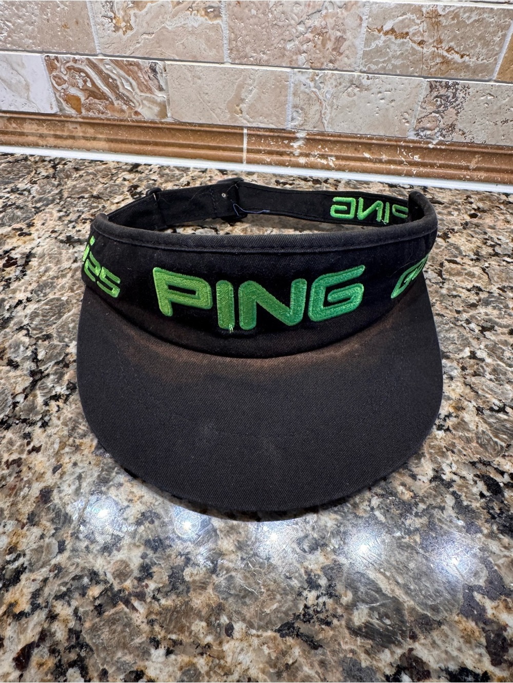 PING Black Visor with Silver Logo Detail